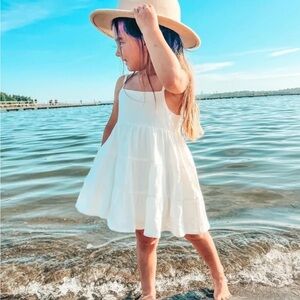 Little Bipsy Tiered Linen Dress